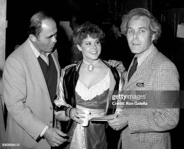 Irwin Yablans, Linda Blair and Bruce Cohn Curtis sighted on location filming "Hell Night" on January 13, 1981 at Raliegh Studios in Hollywood,...