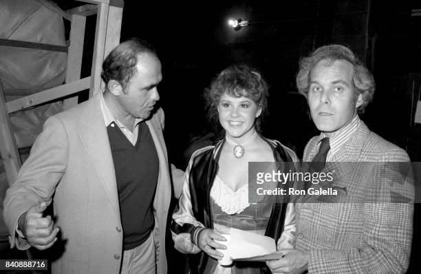 Irwin Yablans, Linda Blair and Bruce Cohn Curtis sighted on location filming "Hell Night" on January 13, 1981 at Raliegh Studios in Hollywood,...