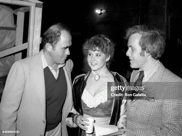 Irwin Yablans, Linda Blair and Bruce Cohn Curtis sighted on location filming "Hell Night" on January 13, 1981 at Raliegh Studios in Hollywood,...