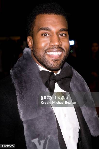 Kanye West arrives at Flaunt Magazine's 10th Anniversary Party and Annual Holiday Toy Drive at the Wayne Kao Mansion on December 18th, 2008 in Holmby...