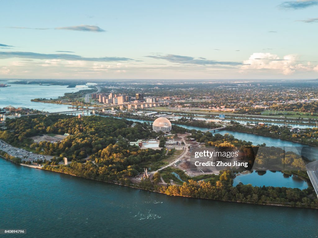 Sunset view of Parc Jean-Drapeau