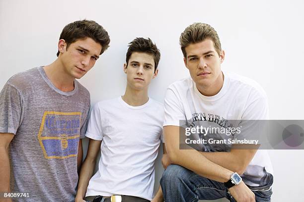 Actors Daren Kagasoff, Ken Baumann & Greg Finley pose for a portrait shoot in Los Angeles on October 18, 2008.