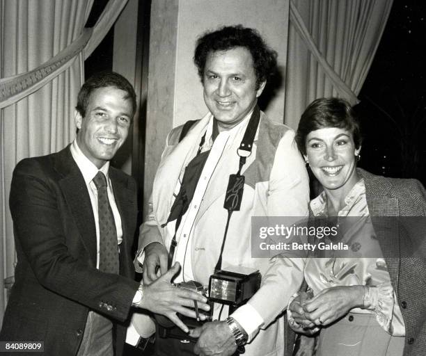 Singer Helen Reddy, husband Jeff Wald and Ron Galella attending "Jerry Brown Fundraiser" on February 29, 1980 at the Beverly Wilshire Hotel in...