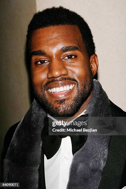 Kanye West arrives at Flaunt Magazine's 10th Anniversary Party and Annual Holiday Toy Drive at the Wayne Kao Mansion on December 18th, 2008 in Holmby...