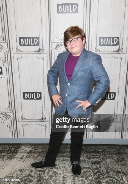 Actor Jeremy Ray Taylor attends Build to discusss the movie "IT" at Build Studio on August 30, 2017 in New York City.