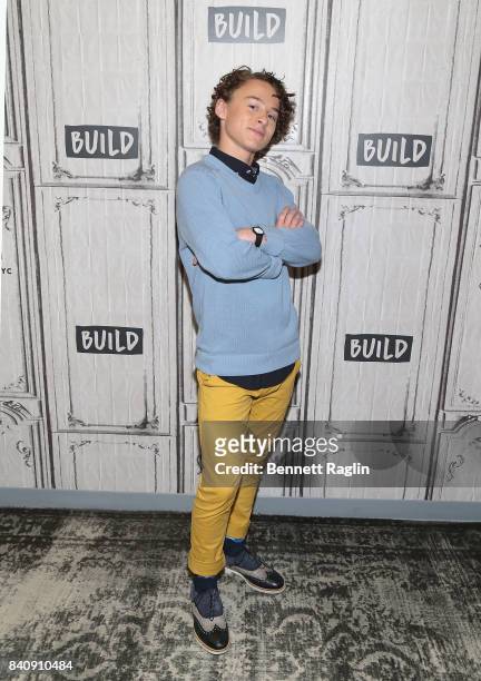 Actor Wyatt Oleff attends Build to discusss the movie "IT" at Build Studio on August 30, 2017 in New York City.