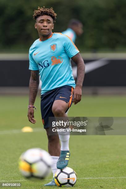 Steven Bergwijn of Netherlands U21 during the training session of Netherlads U21 at the KNVB training centre on August 30, 2017 in Zeist, The...