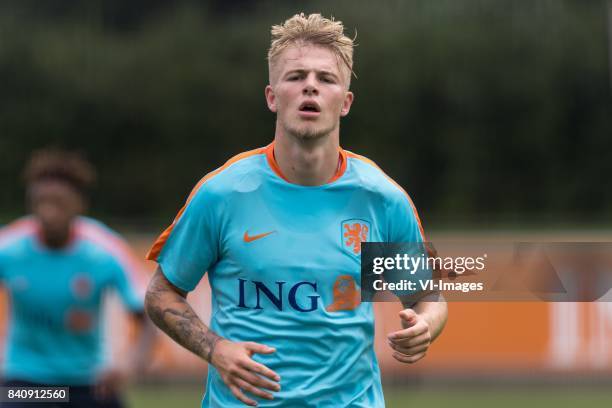 Rick van Drongelen of Netherlands U21 during the training session of Netherlads U21 at the KNVB training centre on August 30, 2017 in Zeist, The...