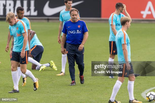 Coach Art Langeler of Netherlands U21 during the training session of Netherlads U21 at the KNVB training centre on August 30, 2017 in Zeist, The...