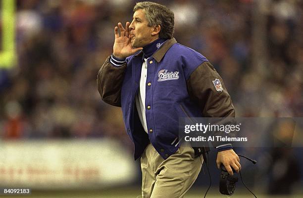 New England Patriots head coach Pete Carroll during game vs San Francisco 49ers. Foxboro, MA CREDIT: Al Tielemans