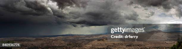 utah- huge summer thunderstorm panorama - monsoon stock pictures, royalty-free photos & images