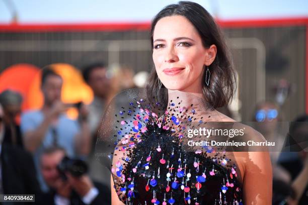Jury member Rebecca Hall walks the red carpet ahead of the 'Downsizing' screening and Opening Ceremony during the 74th Venice Film Festival at Sala...