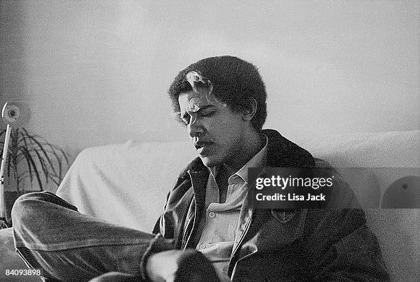 Barack Obama poses for a portrait session taken while he was a student in 1980 at Occidental College in Los Angeles, CA. IMAGE NOT USED IN TIME.