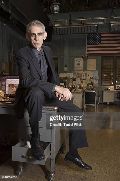 Actor Richard Belzer is photographed with his dog Bebe for USA Today.