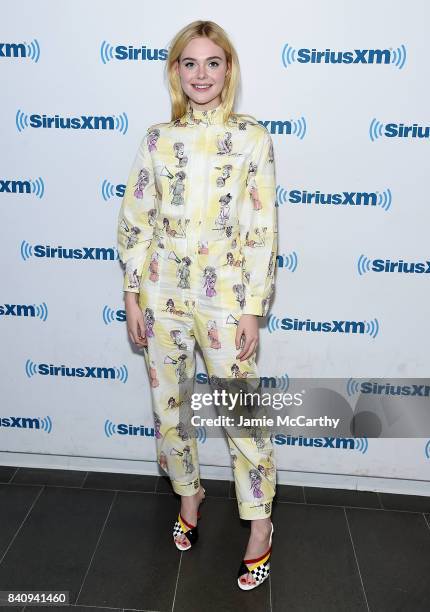 Elle Fanning visits SiriusXM at the SiriusXM Studios on August 30, 2017 in New York City.