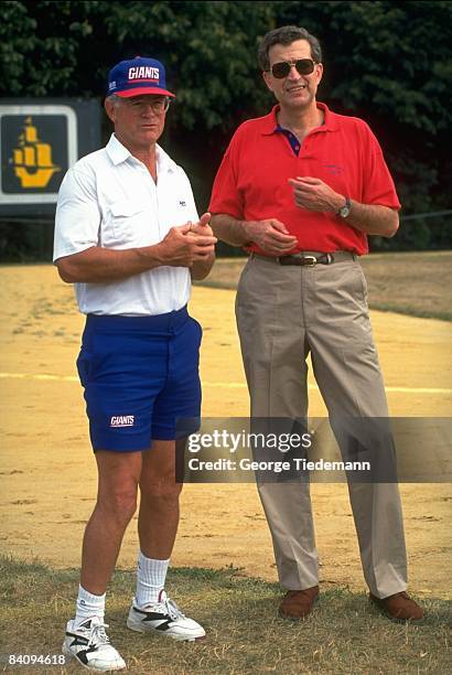 New York Giants coach Dan Reeves and NFL commissioner Paul Tagliabue during training camp at Fairleigh Dickinson University. Madison, NJ 8/1/1993...