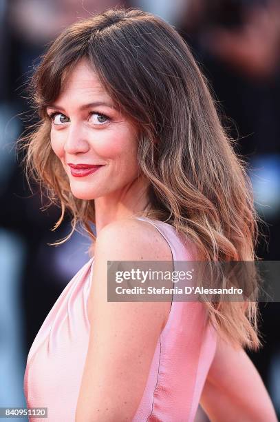 Francesca Cavallin walks the red carpet ahead of the 'Downsizing' screening and Opening Ceremony during the 74th Venice Film Festival at Sala Grande...