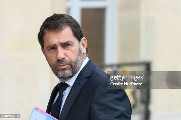French Junior Minister for the Relations with Parliament and Government Spokesperson Christophe Castaner arrives for a weekly cabinet meeting at the...