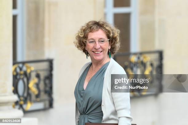 French Labour Minister Muriel Pénicaud arrives for a cabinet meeting at the Elysee Palace in Paris on August 30, 2017 in presence of the Foreign...