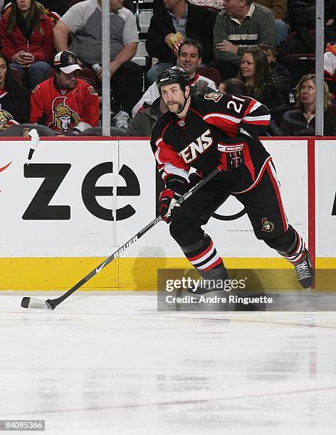 Jason Smith of the Ottawa Senators skates against the Atlanta Thrashers at Scotiabank Place on December 16, 2008 in Ottawa, Ontario, Canada.