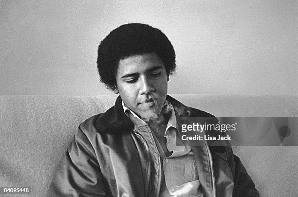 Barack Obama poses for a portrait session taken while he was a student in 1980 at Occidental College in Los Angeles, CA. IMAGE NOT USED IN TIME.