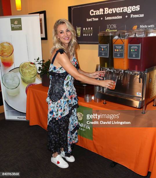 Actress Kaley Cuoco joins Panera Bread to launch its new craft beverage station at Panera Bread on August 30, 2017 in Studio City, California.