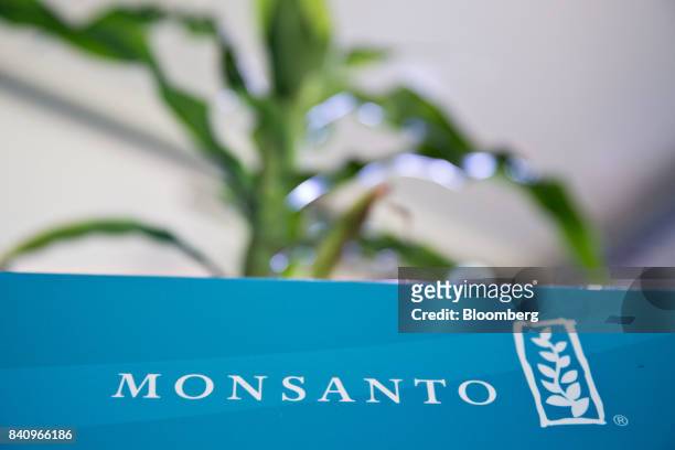 Monsanto Co. Signage is displayed during the Farm Progress Show in Decatur, Illinois, U.S., on Tuesday, Aug. 29, 2017. The show, sponsored by Farm...