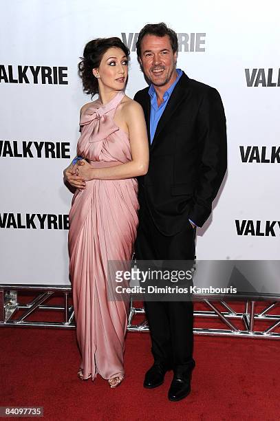 Actress Carice van Houten and actor Sebastian Koch attend the premiere of "Valkyrie" at Rose Hall on December 15, 2008 in New York City.