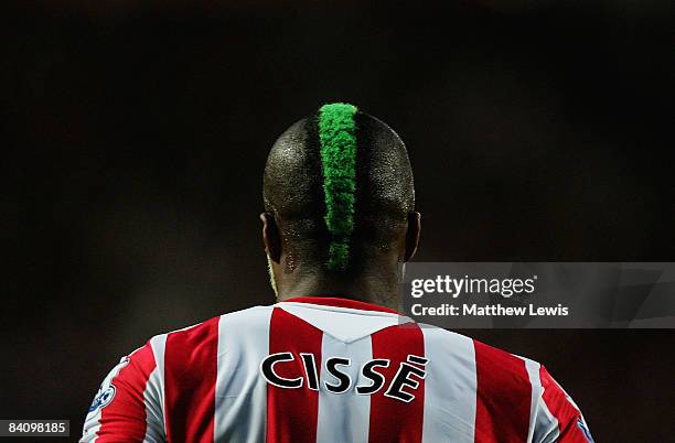 Djibril Cisse of Sunderland in action during the Barclays Premier League match between Hull City and Sunderland at the KC Stadium on December 20,...