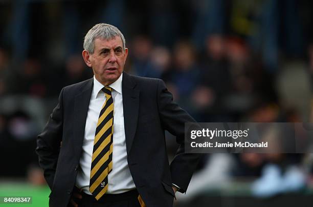 Wasps Director of Rugby Ian McGeechan looks on during the Guinness Premiership match between London Wasps and Saracens at Adams Park on December 20,...