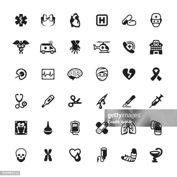 ilustraciones, imágenes clip art, dibujos animados e iconos de stock de ambulancias y servicios de emergencia - conjunto de iconos - reanimación cardiopulmonar