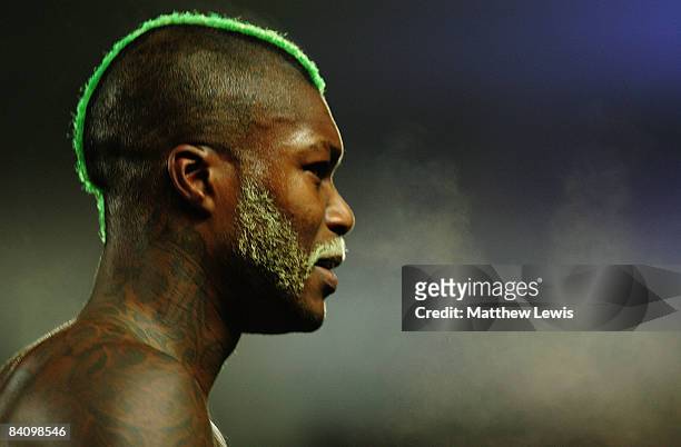 Djibril Cisse of Sunderland inn action during the Barclays Premier League match between Hull City and Sunderland at the KC Stadium on December 20,...