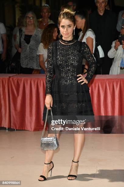 Greta Scarano arrives at the dinner after the Opening Ceremony during the 74th Venice Film Festival at Excelsior Hotel on August 30, 2017 in Venice,...