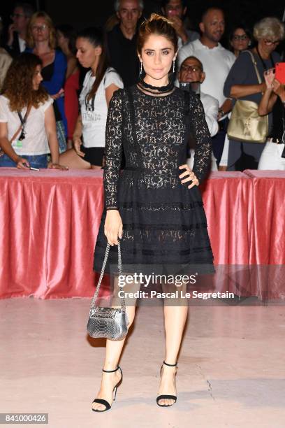 Greta Scarano arrives at the dinner after the Opening Ceremony during the 74th Venice Film Festival at Excelsior Hotel on August 30, 2017 in Venice,...