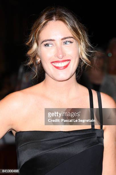 Maria Elena Boschi arrives at the dinner after the Opening Ceremony during the 74th Venice Film Festival at Excelsior Hotel on August 30, 2017 in...