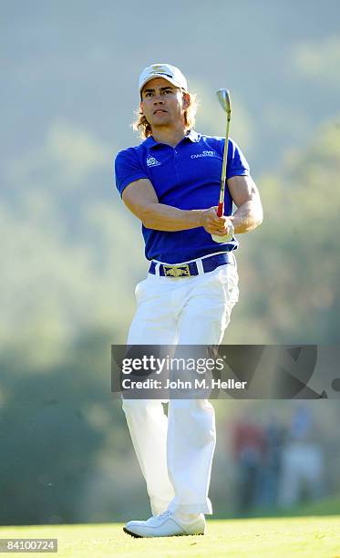 Camilo Villegas in action during the third round of play at the 2008 Chevron World Challenge Presented by Bank of America on December 20, 2008 at...