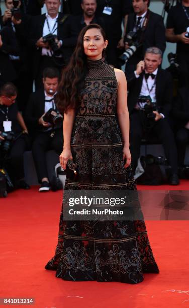 Venice, Italy. 30th August, 2017.Hong Chau walks the red carpet ahead of the 'Downsizing' screening and Opening Ceremony during the 74th Venice Film...