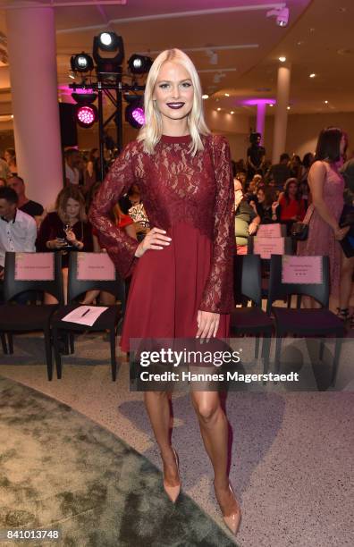 Model Darya Strelnikova during the Maison Chic event at KONEN on August 30, 2017 in Munich, Germany.