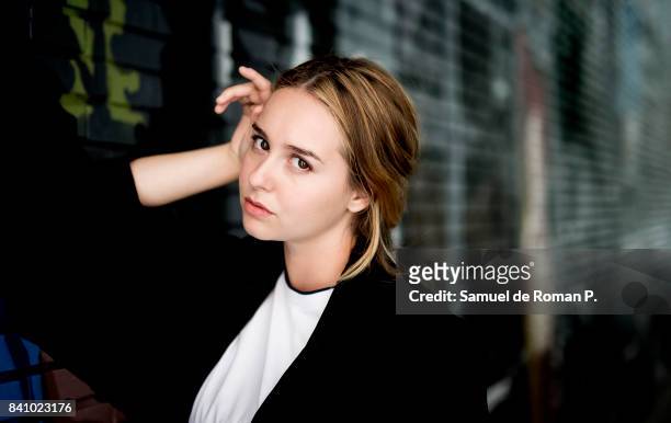 Paula Usero poses during a portrait session at 'Novotel Madrid Center' on August 29, 2017 in Madrid, Spain.