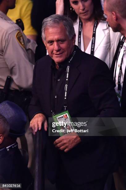 Of CBS Corporation Leslie Moonves attends the super welterweight boxing match between Floyd Mayweather Jr. And Conor McGregor on August 26, 2017 at...