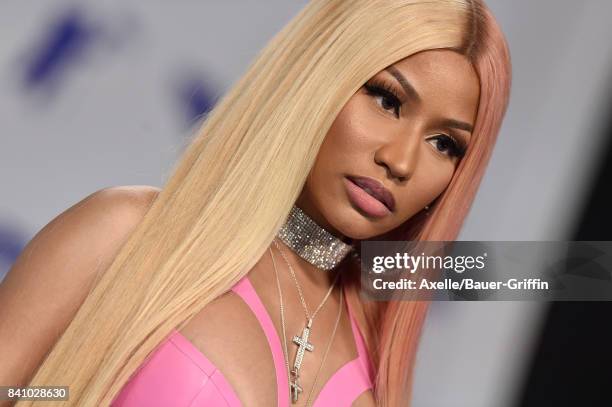 Rapper Nicki Minaj arrives at the 2017 MTV Video Music Awards at The Forum on August 27, 2017 in Inglewood, California.