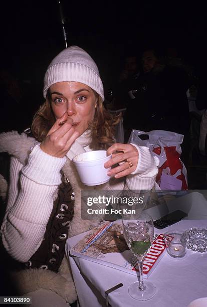 Host Julie Andrieu attends the Fooding 2008 Awards at the Hotel Sully on December 08, 2008 in Paris, France.