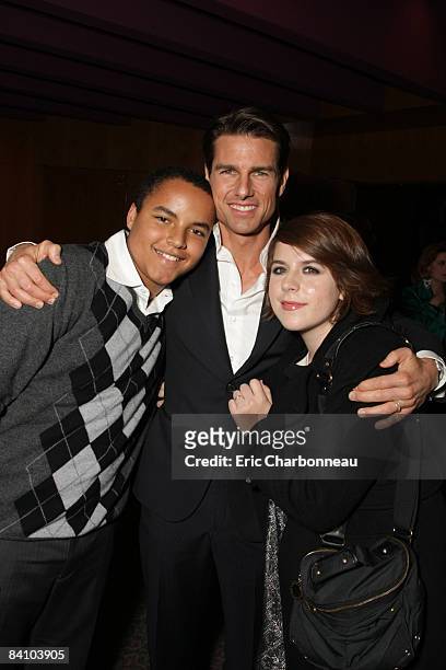 Connor Cruise, Tom Cruise and Isabella Cruise at United Artists Pictures and MGM premiere of 'Valkyrie' on December 18, 2008 at the Directors Guild...