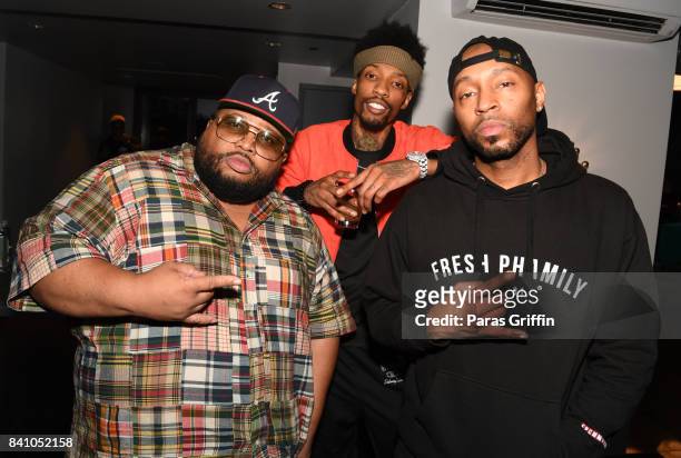 Jazze Pha, Sonny Digital, and Drumma Boy at the champagne toast to BMI's Vice President Catherine Brewton at W Hotel Atlanta Midtown on August 30,...