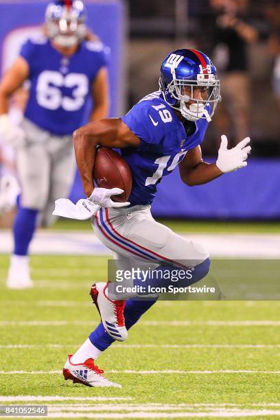 New York Giants wide receiver Travis Rudolph during the National Football League preseason game between the New York Giants and the New York Jets on...
