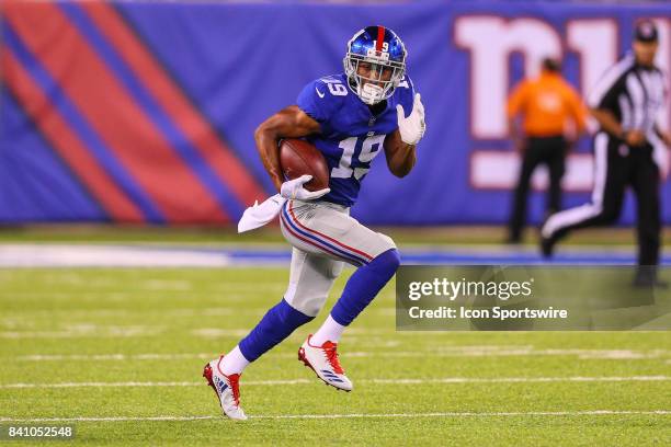 New York Giants wide receiver Travis Rudolph during the National Football League preseason game between the New York Giants and the New York Jets on...