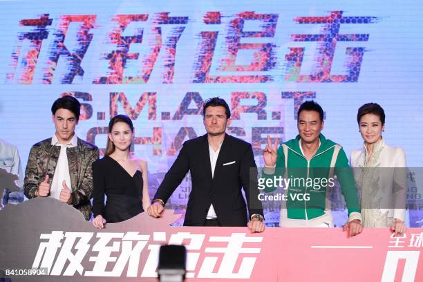 Actor/singer Timmy Xu Weizhou, model/actress Hannah Quinlivan, England actor Orlando Bloom, actor Simon Yam Tat-wah and actress Liang Jing attend the...