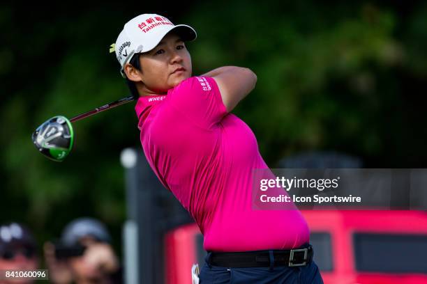 Yani Tseng tees off on the 1st hole during the final round of the Canadian Pacific Women's Open on August 27, 2017 at The Ottawa Hunt and Golf Club,...