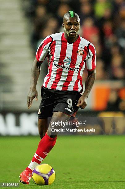 Djibril Cisse of Sunderland inn action during the Barclays Premier League match between Hull City and Sunderland at the KC Stadium on December 20,...