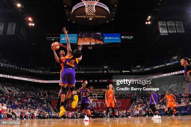 Camille Little of the Phoenix Mercury goes for a lay up during the game against the Los Angeles Sparks on August 24, 2017 at Talking Stick Resort...